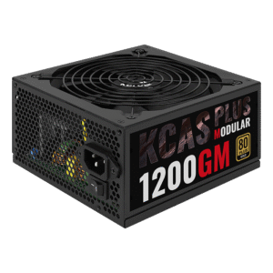 Fuente de Poder Aerocool KCAS Plus 1200GM – 1200 W, 80 Plus Gold, Semi-Modular, Ventilador 140 mm