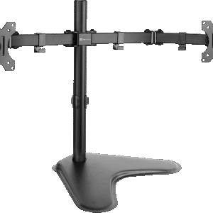 Soporte para Doble Monitor Klip Xtreme KPM‑311 – 13–32″, Hasta 8 kg por Brazo, Giro 360°, Inclinación ±45°, Gestión de Cables