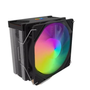 CPU COOLER NSX Hurricane 120 ARGB – 4 Heatpipes, PWM 800–1600 RPM, 65 CFM, Compatible Intel/AMD, Negro