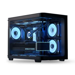 Gabinete Mid-Tower Aerocool P300C Color Negro – Cristal Templado, Soporte ATX, 3 Ventiladores 120 mm, Flujo de Aire Mejorado