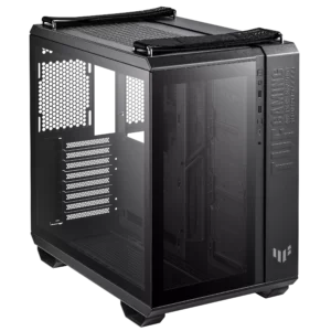 Gabinete ATX ASUS TUF Gaming GT502 — Dual-Chamber Panorámico • 13 Ventiladores (360 mm) • USB‑C 20 Gb/s • Paneles Frente y Lateral de Cristal • Correas TUF Hasta 30 kg