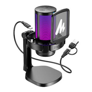 Micrófono Maono GamerWave DGM20, Condensador USB, Patter Cardioide, RGB, Cancelación de Ruido, Plug-and-Play, Con stand para mesa