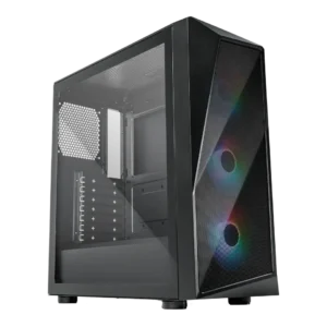 Gabinete Mid-Tower Cooler Master CMP 520 ARGB – 3 Ventiladores 120 mm, Mesh Geode y Templado,Color Negro