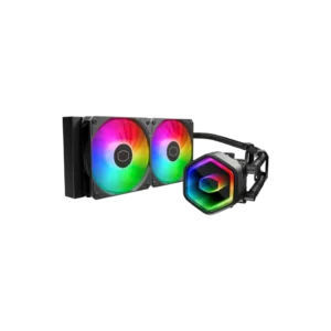 Refrigeración Líquida AIO Cooler Master MasterLiquid RGB Core II Series 240 mm – Dual Chamber, Infinity Mirror y Ventiladores 120 mm - Negro