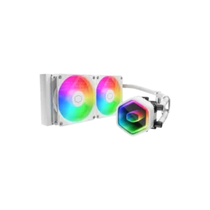 Refrigeración Líquida AIO MasterLiquid RGB Core II Series 240 mm – Dual Chamber, Infinity Mirror y Ventiladores 120 mm - Blanco