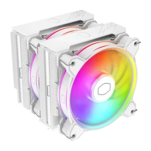 Disipador por Aire Cooler Master Hyper 622 Halo Blanco – Dual Tower, 2 Ventiladores ARGB 120 mm, 6 Heatpipes, Compatible Intel LGA 1700 y AMD AM5/AM4