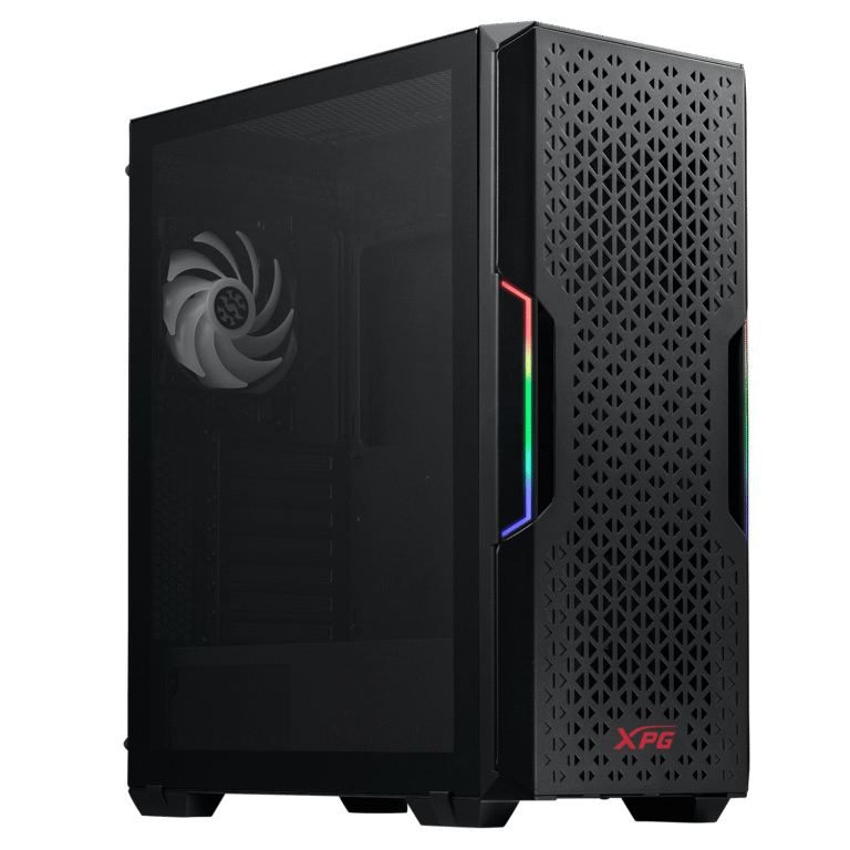 Gabinete Mid Tower XPG Starker Air - Panel Frontal Mallado ARGB • Vidrio Templado 4 mm • 2 × 120 mm Ventiladores Incluidos • Radiador 360 mm • GPU 350 mm • CPU 165 mm • USB 3.0 × 2