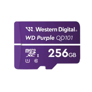 Tarjeta microSD  - WD Purple QD101 256 GB – Clase 10 de alta resistencia para videovigilancia 24/7