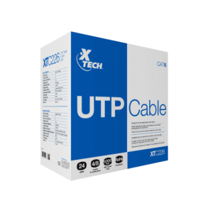 Cable UTP Cat 6 Xtech XTC‑226 de 305 m – 4 pares, 24 AWG, 1 Gbps, Gris