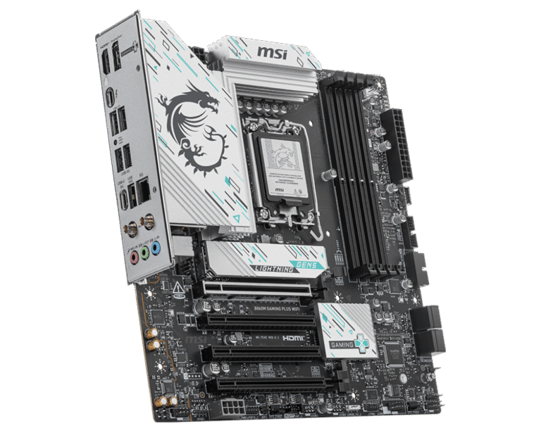 Motherboard mATX MSI B860M GAMING PLUS WIFI - LGA 1851 (Intel) • DDR5 8800+ OC • PCIe 5.0 x16 • 3× M.2 (1× Gen5 + 2× Gen4) • Wi‑Fi 7 + 5G LAN • Thunderbolt 4