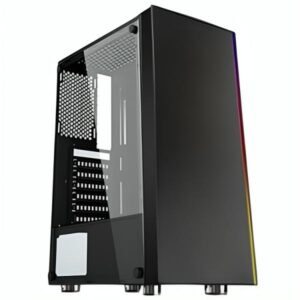 Gabinete Gamer Eagle Warrior CG11Q3RA001C | ATX Mid-Tower, con 1 Ventilador Incluido | Panel Frontal RGB y Vidrio Templado
