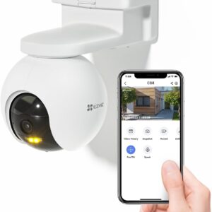 Cámara Wi-Fi EZVIZ CB8 2K | Pan & Tilt a Batería, Vista 360° | Visión Nocturna a Color, Seguimiento Automático