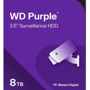 Disco Duro WD Purple 8TB para Videovigilancia | 3.5" SATA, 5640 RPM | CCTV, DVR/NVR, Tecnología AllFrame 4K | WD85PURZ