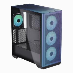 Gabinete Gaming APNX C1 ATX | con 4 Ventiladores ARGB Incluidos | Paneles de Malla, Alto Flujo de Aire, USB-C - Cromo