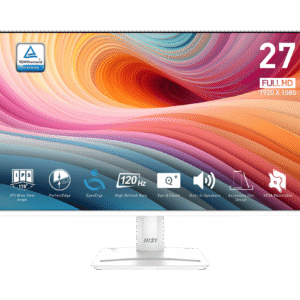 Monitor Profesional MSI PRO MP275W E2 | 27", Full HD 1080p, 100Hz | VA, 1ms (MPRT), EyesErgo, Altavoces, Blanco