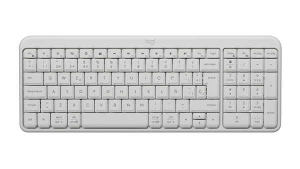 Logitech K250 | Teclado Inalámbrico Bluetooth | Diseño Compacto con Pad Numérico | 12 Meses de Batería | Sostenible