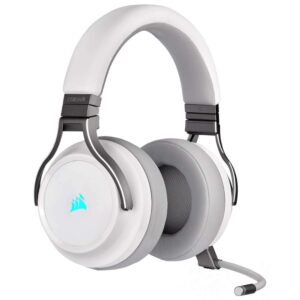 CORSAIR VIRTUOSO RGB Wireless | Headset Gamer de Alta Fidelidad | Sonido Surround 7.1 | Conectividad SLIPSTREAM e Inalámbrica | Micrófono de Grado Profesional | Blanco