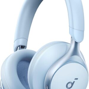 Soundcore Space One | Audífonos Over-Ear Inalámbricos | Cancelación de Ruido Adaptativa Pro | Hi-Res Wireless | 40h-55h Batería | Azul Cielo (Sky Blue)
