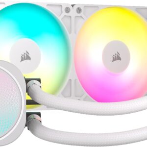 CORSAIR Nautilus 240 RS ARGB White | Enfriamiento Líquido AIO | Radiador de 240mm | Ventiladores RS120 ARGB | Diseño Totalmente Blanco | Iluminación Direccionable | Conectividad Universal