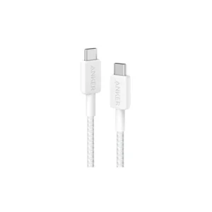 Anker 322 USB-C to USB-C Cable | Nylon Trenzado | Carga Rápida 60W | Transferencia 480Mbps | 0.9m / 1.8m | Blanco