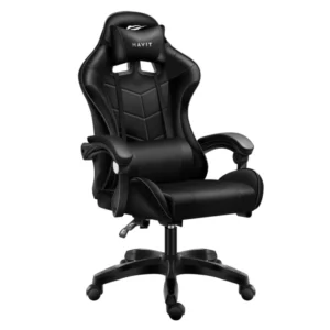 Havit GC305 | Silla Gaming Ergonómica | Respaldo Reclinable de 150° | Cuero PVC de Alta Calidad | Pistón de Gas Clase 3 | Soporta hasta 150kg | Estructura de Hierro Reforzada | Cojines Lumbar y Cervical Incluidos | Negro y Azul - NEGRO Y ROJO