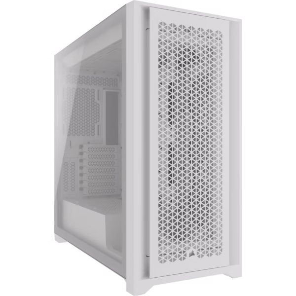CORSAIR 5000D CORE AIRFLOW Mid-Tower | Gabinete ATX de Alto Flujo de Aire | Blanco | Sin ventiladores incluidos (0 abanicos) | Panel de Acero Perforado | Cristal Templado