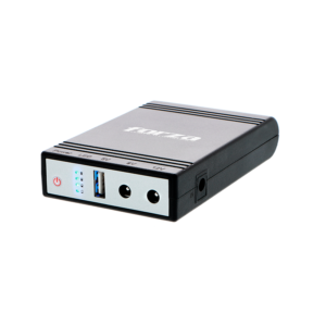 Forza DC-140USB | Mini UPS y Cargador Portátil 24W | Salidas 5V/9V/12V | Respaldo para Routers y Módems | Puerto USB | Negro