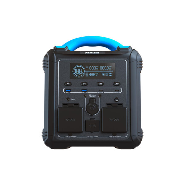 Forza Titan FPP-T700 | Estación de Energía Portátil 700W | Batería LMFP 3000 Ciclos | Carga Ultra Rápida 1.5h | 9 Puertos | Gris
