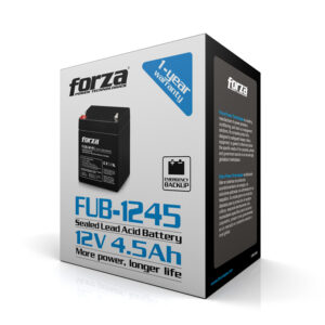 Batería Forza FUB-1245 | 12V 4.5Ah | Sellada de Plomo-Ácido (VRLA) | Libre de Mantenimiento | Para UPS, Alarmas y Juguetes