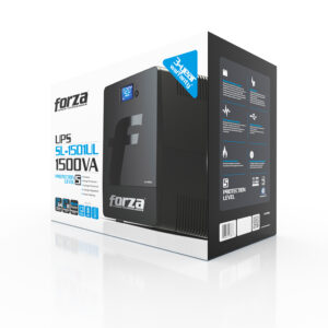 Forza SL-1501UL-A | UPS Interactivo de 1500VA/900W | Regulador de Voltaje (AVR) | 6 Tomas NEMA | Protección de Red/Tel | Negro