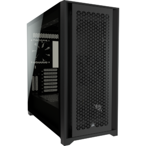CORSAIR 5000D AIRFLOW Mid-Tower | Gabinete ATX de Alto Flujo de Aire | Negro | Incluye 2 ventiladores (2 abanicos de 120mm) | Panel Frontal de Acero Perforado | Cristal Templado
