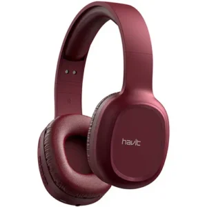 Havit H2590BT PRO | Auriculares Inalámbricos 4 en 1 | Bluetooth 5.3 | Radio FM | Lector de Tarjeta Micro SD | Entrada AUX 3.5mm | Sonido HD con Drivers de 40mm | Diseño Plegable y Ajustable | Hasta 14 Horas de Batería | Negro - ROJO