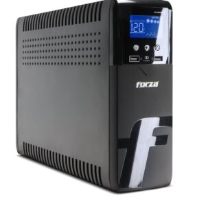 Forza XG-1201LCD | UPS Interactiva 1200VA/720W | Onda Sinusoidal Pura | Pantalla LCD | 10 Tomas NEMA | Protección de Red y Coaxial | Negro