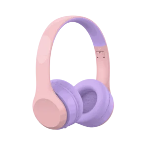 Havit H626BT | Auriculares Inalámbricos para Niños | Protección Auditiva 85dB | Bluetooth 5.0 | IPX6 Impermeable | Hasta 18 Horas de Autonomía | Diseño Plegable con Micrófono | Puerto Compartido (Sharing Port) - ROSADO