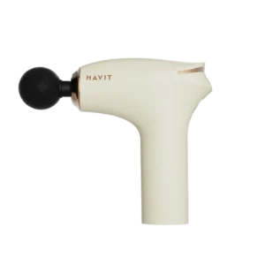 Havit MG102 | Mini Pistola de Masaje Portátil | 3000 RPM de Potencia | 4 Cabezales Intercambiables | Carga Rápida Tipo-C | Batería de 1800mAh | Funcionamiento Silencioso <65dB | Diseño Compacto y Ergonómico | BLANCO