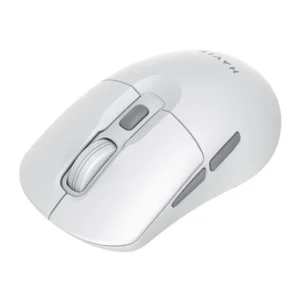 Havit MS59WB | Mouse Inalámbrico Dual Mode | Bluetooth 5.0 + 2.4 GHz | Recargable | Hasta 1600 DPI | Diseño Ergonómico Silencioso | - HAVIT MS59WB - MOUSE INLAMBRICO, BT 5.0, 2.4GHZ, BLANCO Y GRIS