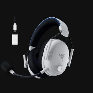 Razer BlackShark V3 Pro | Audífonos Gaming Inalámbrico | Tecnología Razer Sensa™ HD Haptics | Micrófono de Banda Ancha HyperClear | Controladores TriForce Titanium 50mm | Bluetooth + 2.4 GHz | Blanco
