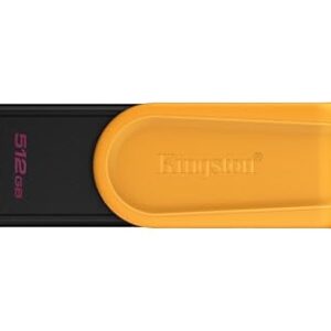 Memoria USB Kingston DataTraveler Exodia S 512GB | USB 3.2 Gen 1 | Diseño Giratorio (Sin Tapa) | Aro para Llavero | Almacenamiento Masivo | Amarillo