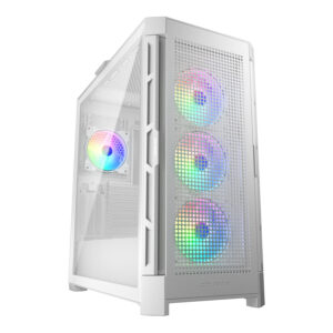 Gabinete Gaming DUOFACE PRO RGB - Panel  Frontal intercambiable - Mesh y Vidrio - blanco