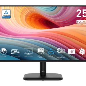 Monitor Profesional MSI PRO MP251L E2 24.5" | Panel IPS FHD (1920x1080) | 120Hz ultra fluido | 1ms | Cuidado Ocular Avanzado | HDMI y VGA