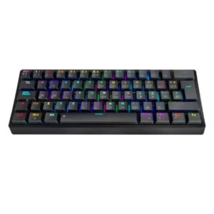 Teclado Mecánico Gaming Eagle Warrior 60% | Inalámbrico Bluetooth | Iluminación RGB | Distribución en Español (Incluye Ñ) | Color Negro
