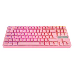 Teclado Mecánico Gaming Eagle Warrior TKL | Color Rosado | Iluminación RGB | Distribución en Español (Incluye Ñ) | Alámbrico USB