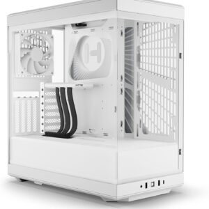 HYTE Y40 – Gabinete ATX Compacto con Riser PCIe 4.0,  2 ventiladores de 120 mm preinstalados - Blanco