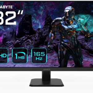 Monitor Gaming GIGABYTE GS32Q | 31.5 Pulgadas | Panel SS IPS Resolución QHD (2560 x 1440) | Tasa de Refresco 165Hz (OC 170Hz) | Tiempo de Respuesta 1ms (MPRT) | HDR Ready | Negro