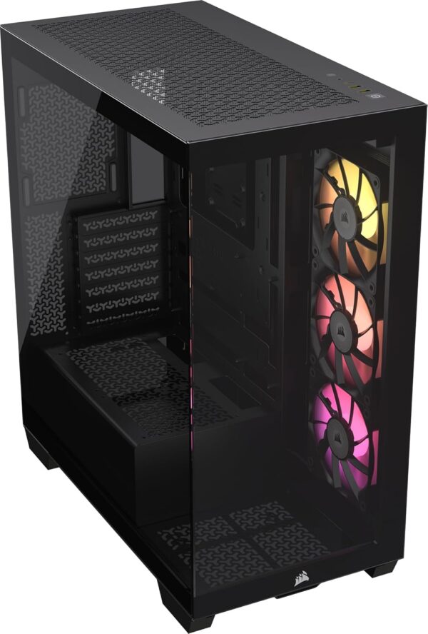 Gabinete Corsair 3500X ARGB | Mid-Tower | Paneles de Vidrio Templado Envolventes | Incluye 3 Ventiladores RS120 ARGB | Compatible con Placas de Conectores Traseros | Diseño de Cámara Dual
