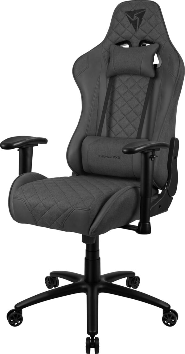 Silla Gaming ThunderX3 TGC12 LOFT | Tapicería en Tela Transpirable | Reclinación 180° | Pistón Clase 4 BIFMA | Cojines Lumbar y Cervical | Negro