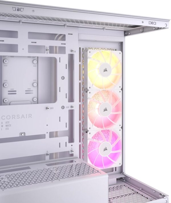 Gabinete Corsair 3500X ARGB | Mid-Tower | Paneles de Vidrio Templado Envolventes | Incluye 3 Ventiladores RS120 ARGB | Compatible con Placas de Conectores Traseros | Diseño de Cámara Dual