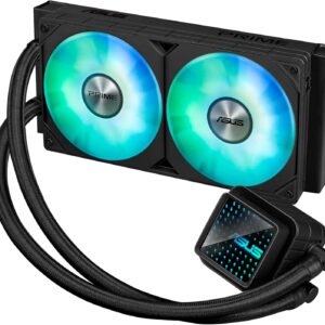 Enfriamiento Líquido AIO ASUS Prime LC 240 ARGB | Radiador de 240mm | Pantalla con Efecto Espejo Infinito | Ventiladores ARGB de Alta Presión | Compatible con Intel LGA1700 y AMD AM5 | Negro