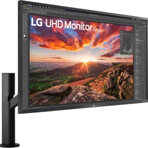 Monitor LG 32UK580-B | 32 Pulgadas | Resolución 4K UHD (3840 x 2160) | Tasa de Refresco 60Hz | Panel VA con HDR10 | Brazo Ergonómico Ajustable | Negro