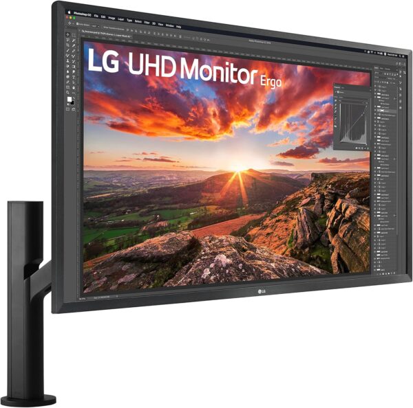 Monitor LG 32UK580-B | 32 Pulgadas | Resolución 4K UHD (3840 x 2160) | Tasa de Refresco 60Hz | Panel VA con HDR10 | Brazo Ergonómico Ajustable | Negro